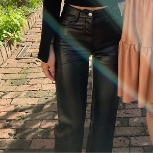 Aritzia Wilfred Melina crop faux leather pants